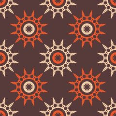 Seamless pattern with geometric ornament. Retro abstract illustration.