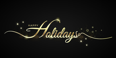 Happy holidays vector calligraphy. Greeting holiday card, can use for, landing page, template, ui, web, mobile app, poster, banner, flyer, background