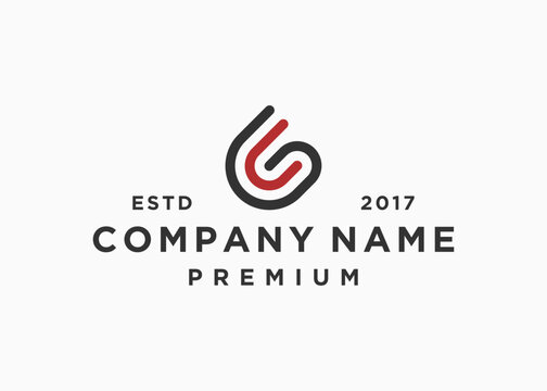initial letter gu or ug logo design vector illustration template