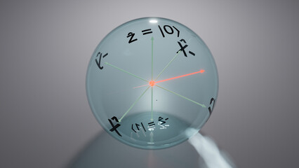 Quantum qubit with its state represented as a bloch sphere