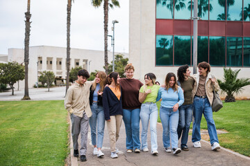 Group of students resting from intense hours of study and spending hours of disconnection