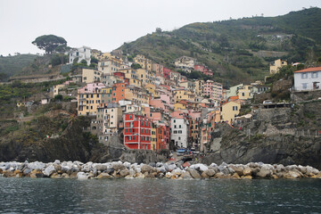Fototapeta premium Riomaggiore village in Cinque Terre national park, Italy