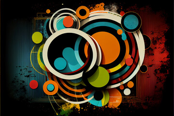 Obraz premium Background with circles and squares
