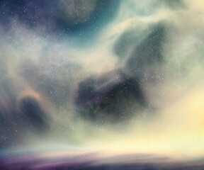 Colorful Cosmic background wallpaper with nebula and stars