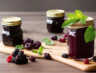 jar of jam with wild berries