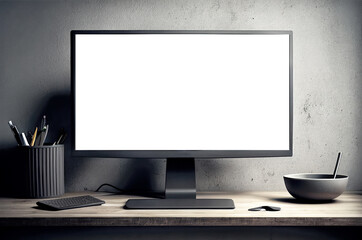 monitor with white screen