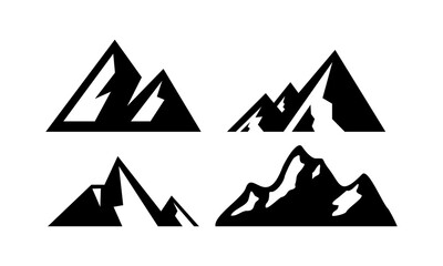 set high mountain logo vector