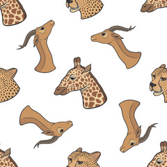 vector graphic seamless pattern with african animals