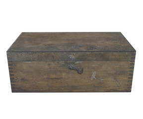3d rendering old wooden storage box