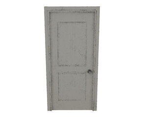 3d rendering realistic old white door