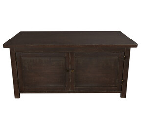 3d rendering old wooden low cabinet