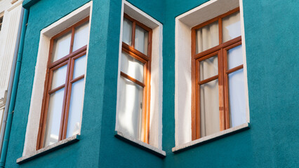 Balat district in Istanbul Turkey. Colorful houses in Balat. historic streets in Istanbul