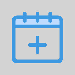 Obraz premium Add schedule icon in blue style, use for website mobile app presentation