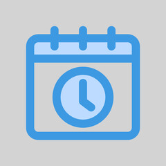 Timetable icon in blue style, use for website mobile app presentation