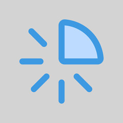 Quarter hour icon in blue style, use for website mobile app presentation