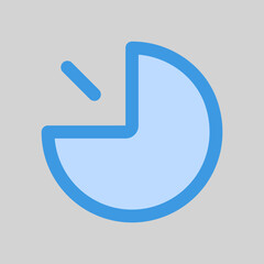 Forty five minutes  icon in blue style, use for website mobile app presentation