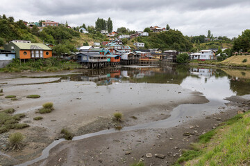 Palafitos de Pedro Montt - colorful stilt houses on Chiloé (Isla Grande de Chiloé) in Chile 