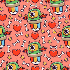 Halloween character cartoon pattern design illustration
