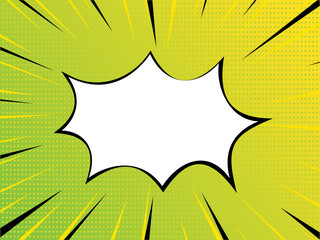 Green Pop art Background with bubble text, comic style. Retro style. vector graphic illustration