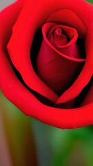 red rose on a green background