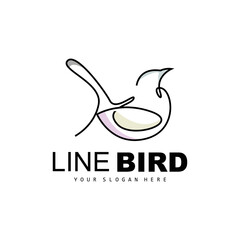 Bird Logo, Vector Hummingbird, Simple Simple line Style Design, Bird Wings Icon Product Brand