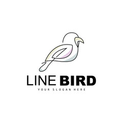 Bird Logo, Vector Hummingbird, Simple Simple line Style Design, Bird Wings Icon Product Brand