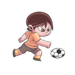 child playing football