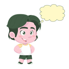 child with speech bubble