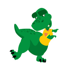Dinosaur dancing happily