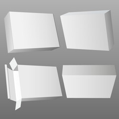 vector illustration of blank cardboard collection on grayscale color background