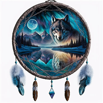 wolf dreamcatcher designs