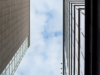 Business buildings facade in downtown Taipei.