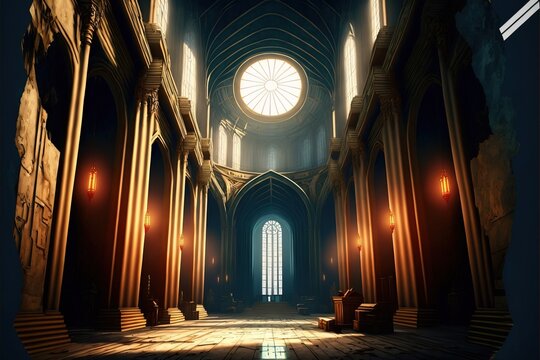 interior of church Generative AI