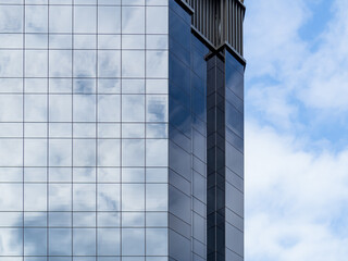 Business buildings facade in downtown Taipei.