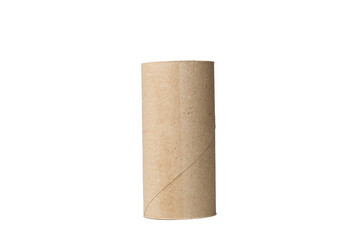 toilet paper roll on white background