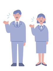 案内をするビジネスパーソンのイラスト