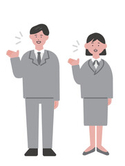 案内をするビジネスパーソンのイラスト