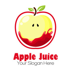 Apple juice logo. Fresh drink design. Your slogan here