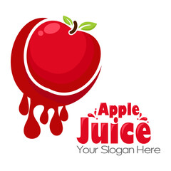 Apple juice logo. Fresh drink design. Your slogan here