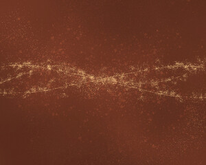 チョコレート色の背景に金箔風のキラキラ入りイラスト