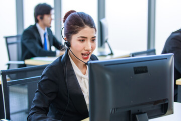 Closeup shot of Millennial Asian young professional successful female businesswoman secretary...