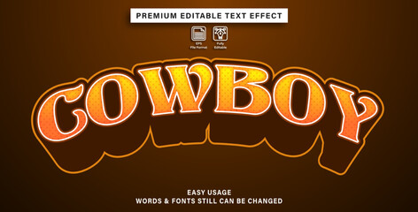 editable text effect cowboy