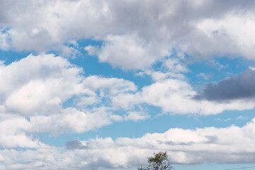 Obraz premium Landscape of a clouds in a sunny day, image without people with copy space. Background image.