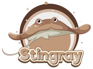 Atlantic stingray logo with carton character