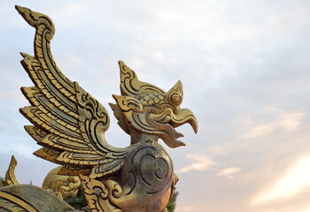 Fototapeta na wymiar Art of animal sculptures in the beliefs of Buddhism