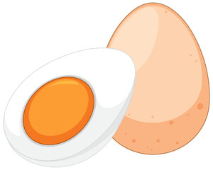 Simple egg cartoon isolated