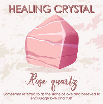 Rose quartz stone with text