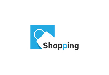 Shopping bag logo. online shop logo.