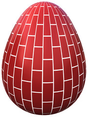 3D red textured Easter egg