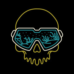 Skull Dives Under the Sea